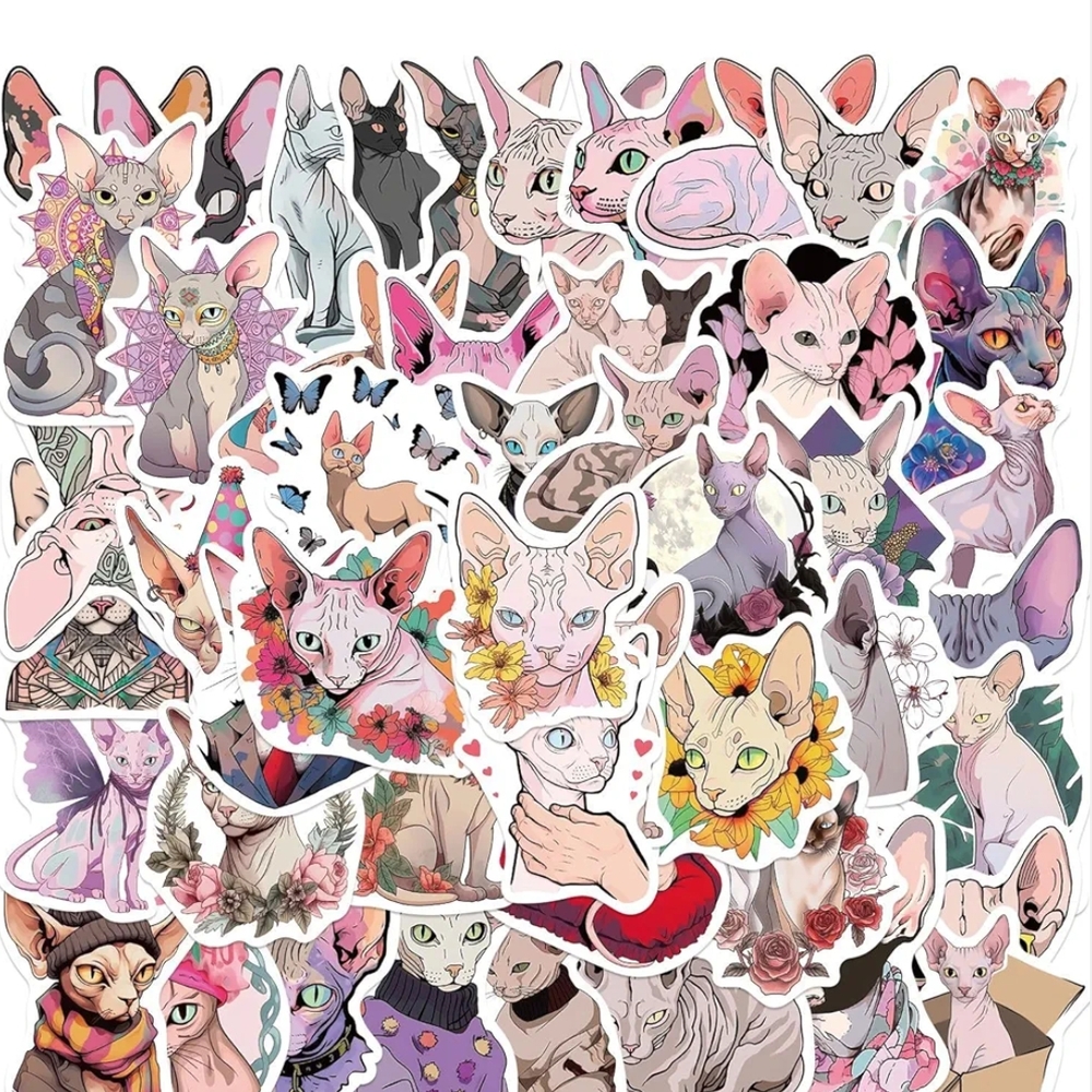 Sphynx Cat Sticker Pack - Picture 1 of 7